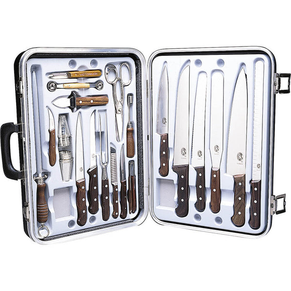 24 Piece Gourmet Cutlery Set Rosewood Handles And Attache Case