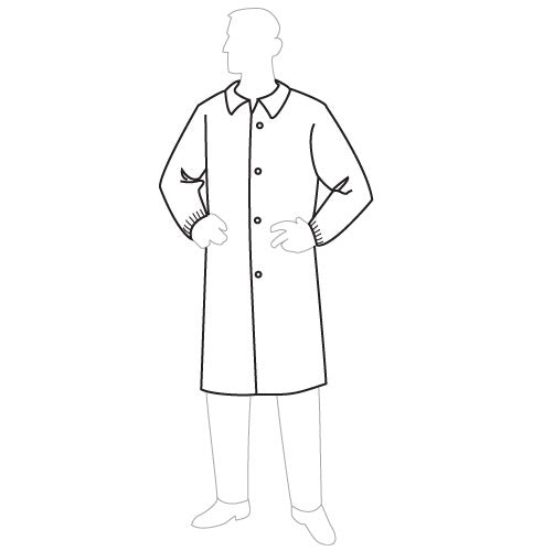 Disposable Polypro Lab Coat w/ Elastic Wrists Snap front Closure