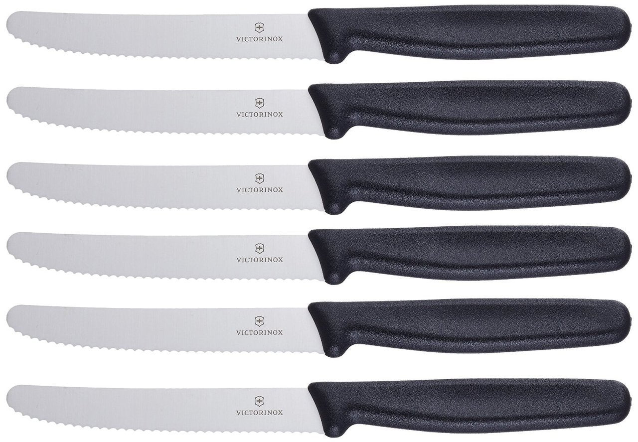 6 Piece 4.5" Wavy Edge Round Tip Steak Knife Set