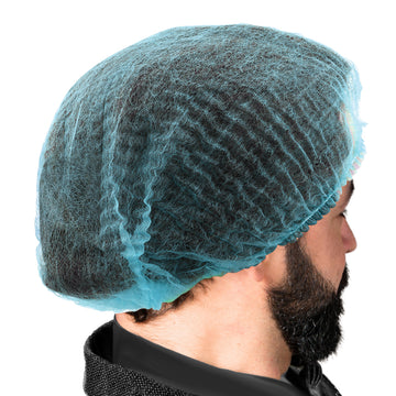 ProtecAll Polypropylene Pleated Blue Bouffant Caps 21"