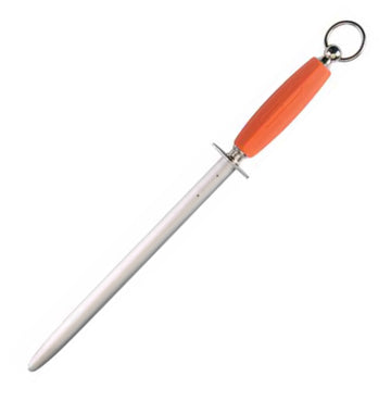 Fischer Knife Sharpener with Orange Handle, Smooth Oval 12" Blade