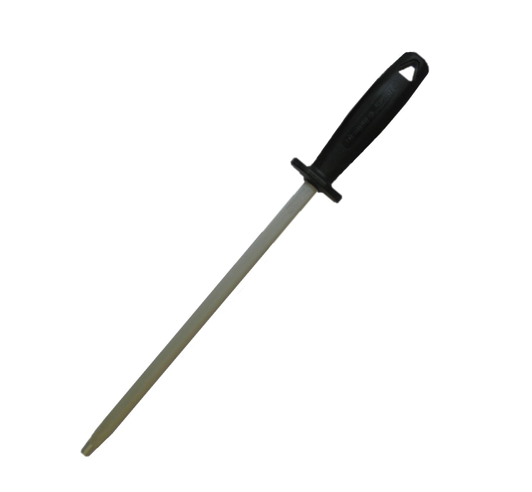 Knife Sharpener with Black Handle and Round 12" Blade