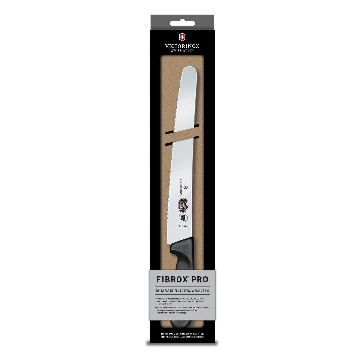 Victorinox Swiss Army 10.25 Inch Fibrox Pro Curved Bread Knife with Serrated Edge - 0