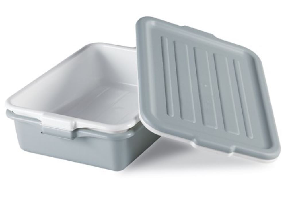 Molded Polypropylene Economy White Food Storage Bin Bus Tote | 21.25"x 15.75"x 5"