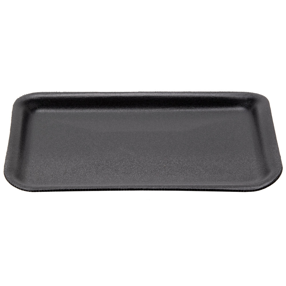 Black 2S Foam Meat Tray | 8"x 6"x 5/8" - 0