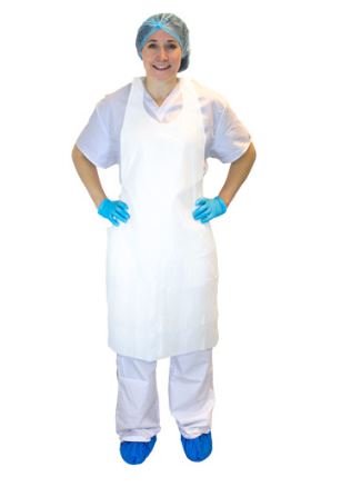 White Polyethylene Aprons (Boxed)