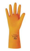  Ansell Flocklined Latex Heavyweight Dishwashing Glove 28 Mil Orange