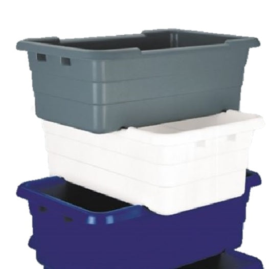 Food Service Bus Tub in Blue Grey and White