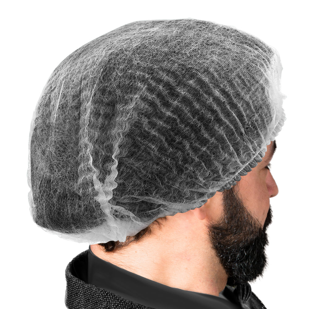 White Pleated Bouffant Hairnet