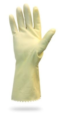 The Safety Zone Amber Unlined Latex Gloves | 16 Mil | Chemical Resistant