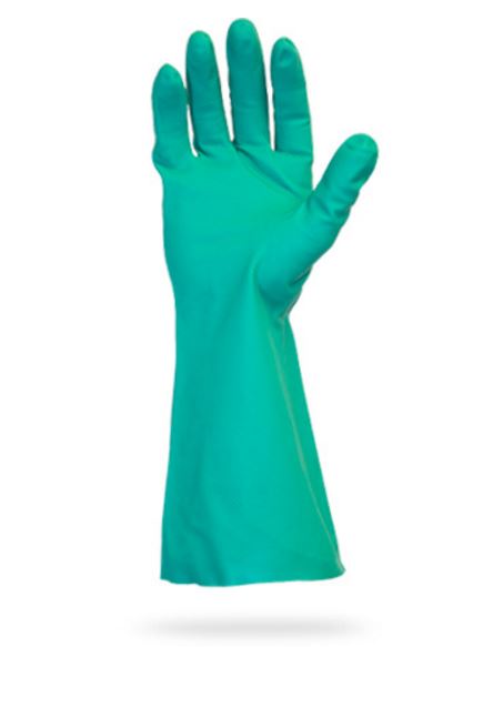 The Safety Zone Green Flock Lined 13" Nitrile Gloves