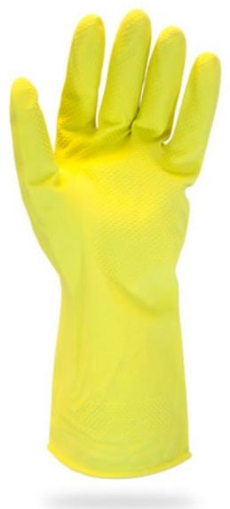 The Safety Zone Yellow Flock Lined Latex Dishwashing Gloves