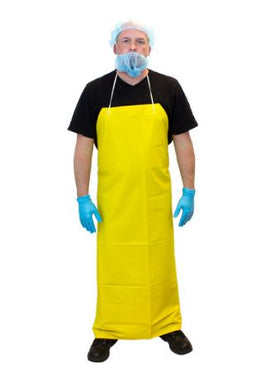 Tablier jaune réutilisable en PVC/polyester | 14 mil | 50 po