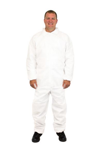 White Coverall w/ Elastic Wrists & Ankles