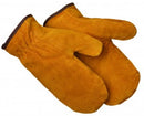 Pile-Lined Bourbon Brown Split Cowhide Mitten Gloves-1