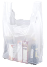 White Plastic Shopping Bags S5 12"x 7''x 22" ***HD***