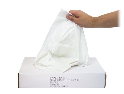 White Polyethylene Aprons (Boxed) - 0